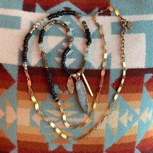 Stella & dot Black gold and blue 34” necklace. Like new condition.